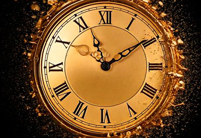 a golden clock
